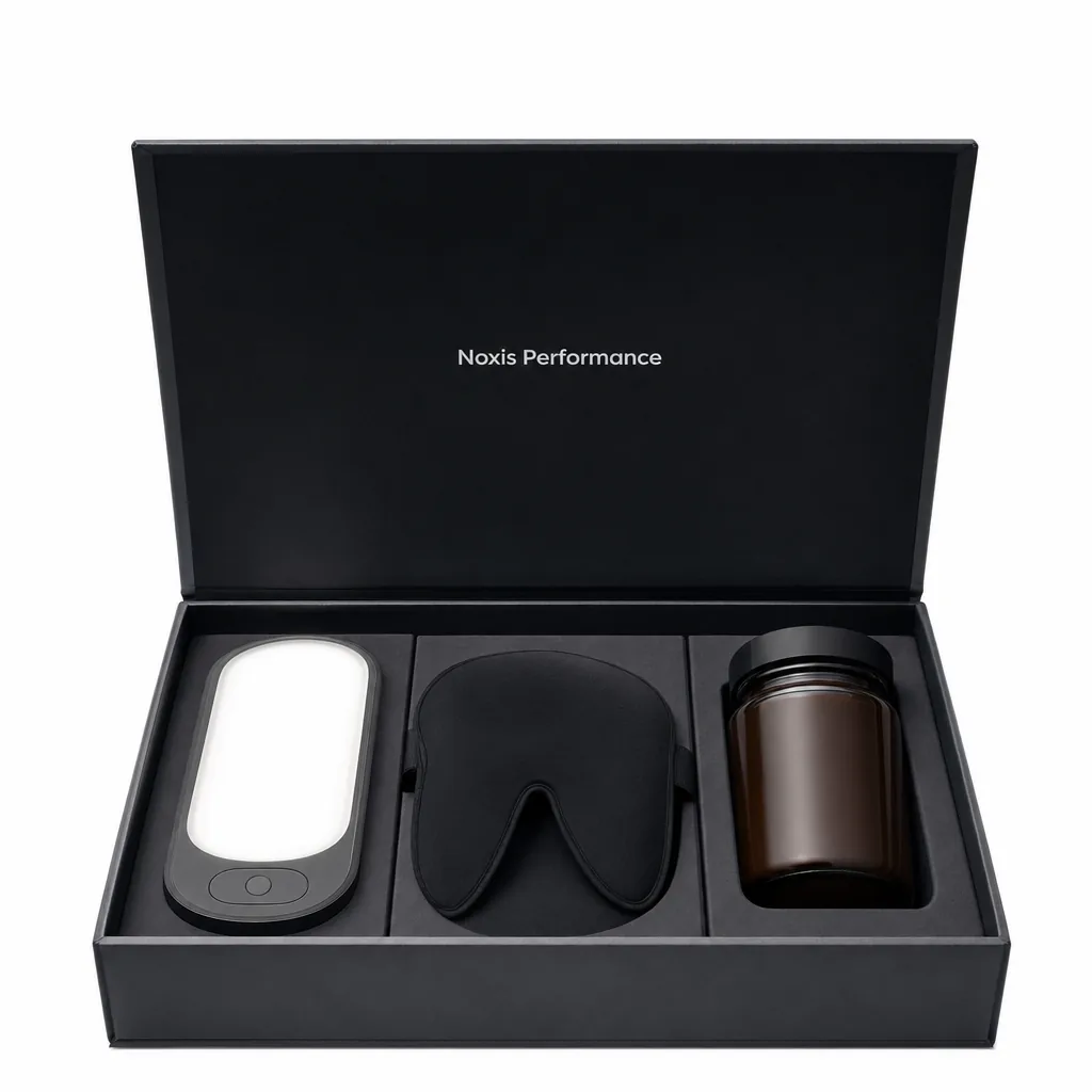 Noxis Performance sleep optimization system with light, mask, and supplements