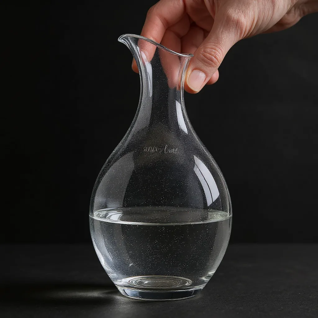 Carafe Opaline — pièce artisanale numérotée, verre soufflé à la main