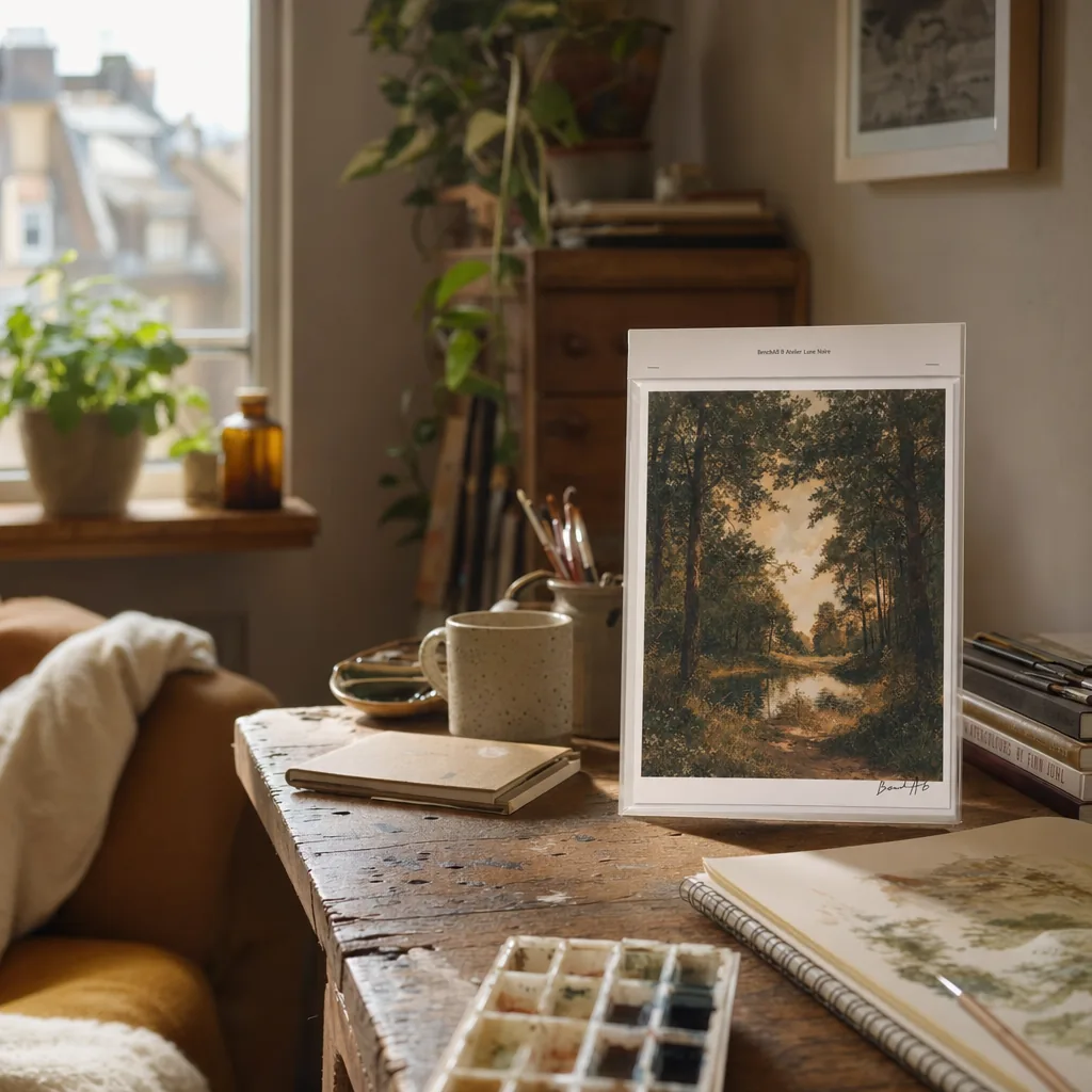 Signed art print from Atelier Lune Noire, shown flat for inspection
